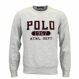 U.S. Polo Assn. Gray and Red Crewneck Sweater